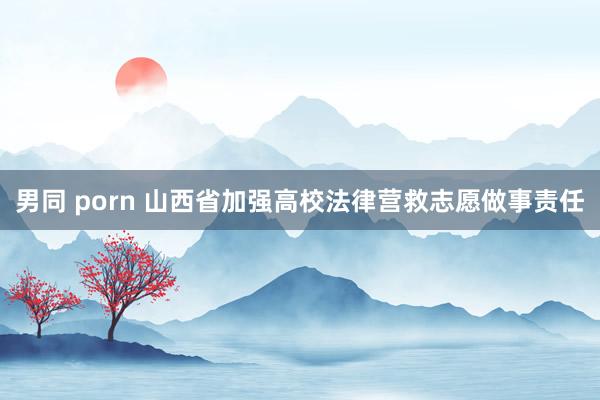 男同 porn 山西省加强高校法律营救志愿做事责任