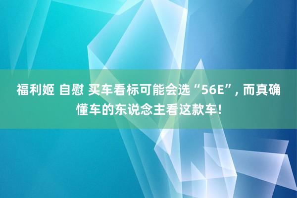 福利姬 自慰 买车看标可能会选“56E”， 而真确懂车的东说念主看这款车!