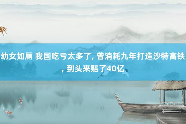 幼女如厕 我国吃亏太多了， 曾消耗九年打造沙特高铁， 到头来赔了40亿