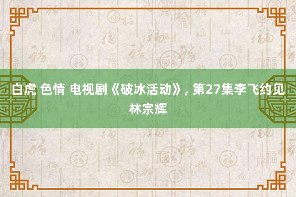 白虎 色情 电视剧《破冰活动》， 第27集李飞约见林宗辉